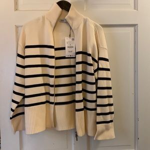 Zara new with tags navy striped sweater size M